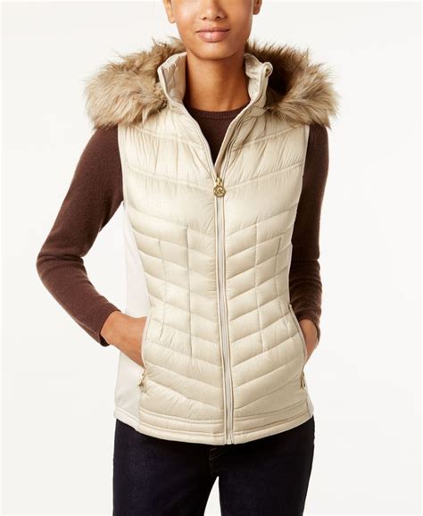 michael kors hooded vest|michael kors puffer vest women's.